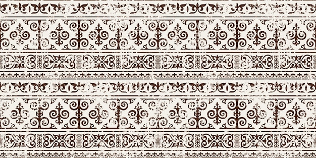 Fondo étnico grunge ornamento nacional kazajo patrón sin costuras