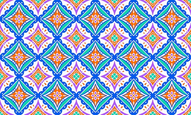 Fondo étnico lindo verde azul naranja geométrico tribal ikat motivo árabe oriental patrón nativo