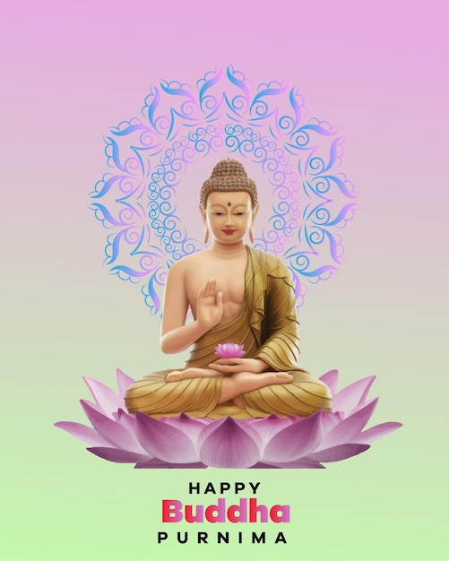 Vector el fondo del evento tradicional de guru purnima con el buda gautama