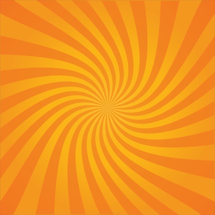 Vector fondo de explosión espiral rayada estilo cómic retro o rayos de sol con gradiente claro y oscuro
