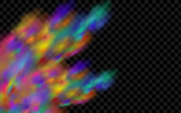 Fondo de una explosión de nubes de humo coloridas Niebla multicolor con partículas azules y amarillas Explosiones de polvo de color