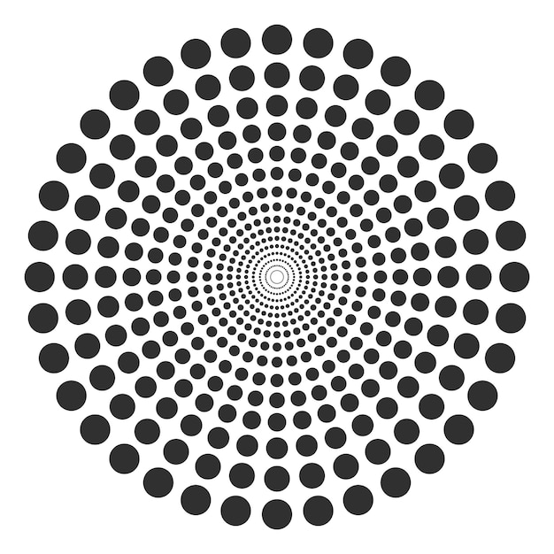 El fondo de la explosión solar de círculo de puntos Vector Ilustración de la imagen aislada en fondo blanco