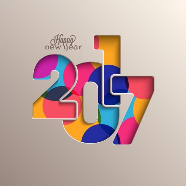 Fondo fantástico con círculos de colores para año nuevo