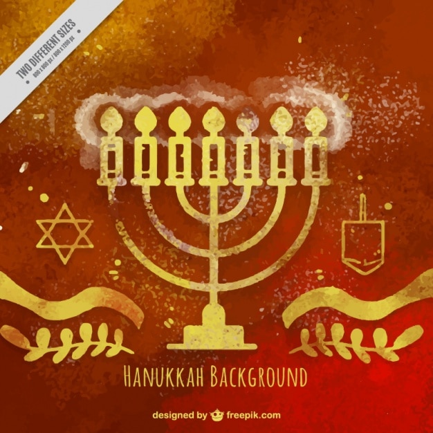 Fondo fantástico de hanukkah en estilo de acuarela