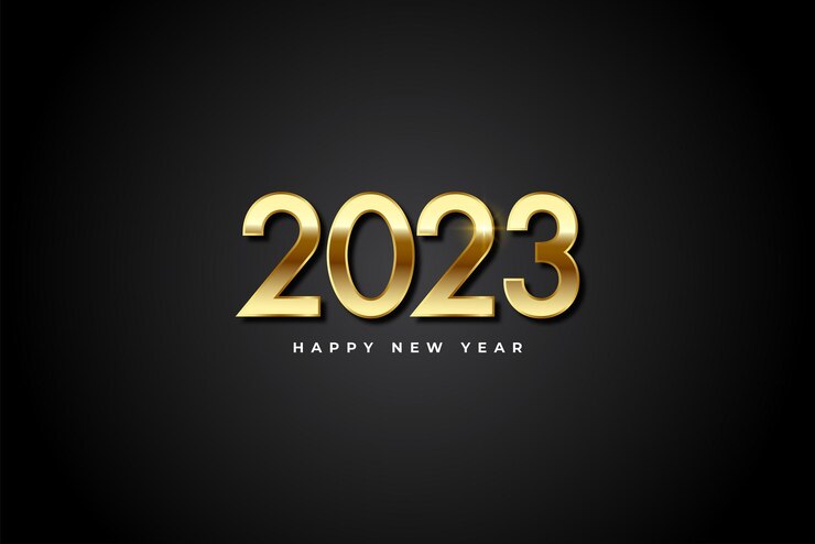 Vector fondo de feliz año nuevo 2022. elegante texto dorado con luz.