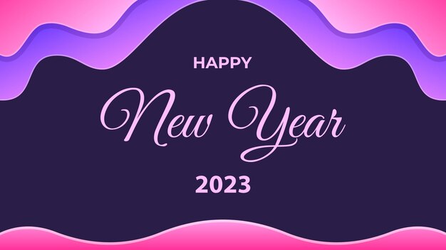 Fondo de feliz año nuevo 2023 con color degradado. Adecuado para usar en eventos de año nuevo.