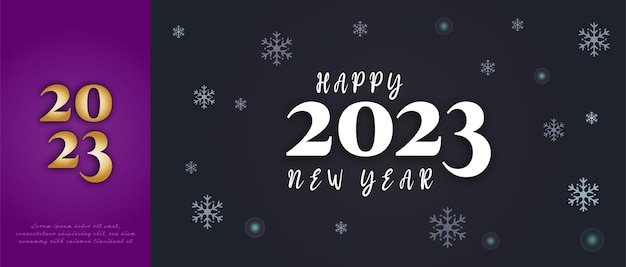 Vector fondo de feliz año nuevo 2023 diseño moderno y moderno con un concepto de estilo minimalista y limpio