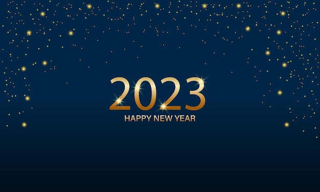 Fondo de feliz año nuevo 2023 Fondo de lujo moderno con estrellas brillantes Fondo de Navidad moderno Vector EPS 10
