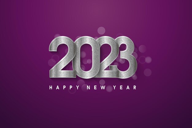 Fondo de feliz año nuevo 2023 con ilustración de número.