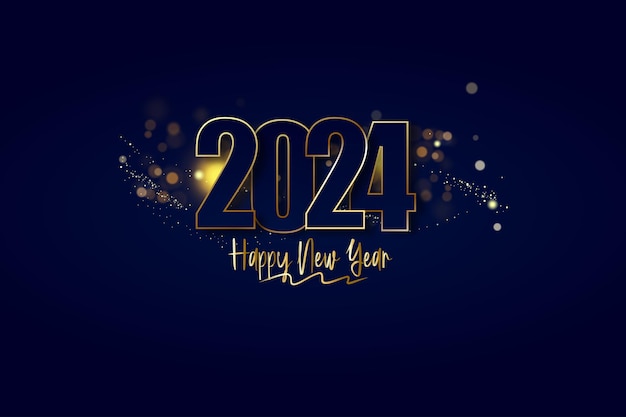 Fondo de feliz año nuevo 2024 Diseño de tarjeta de felicitación de vacaciones