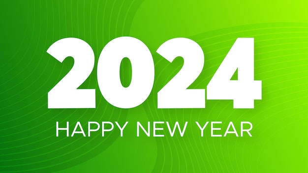 Fondo de Feliz Año Nuevo 2024 Moderna plantilla de banner de felicitación