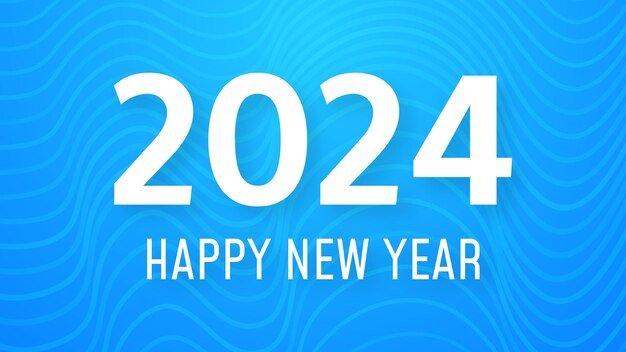 Fondo de Feliz Año Nuevo 2024 Moderna plantilla de banner de felicitación