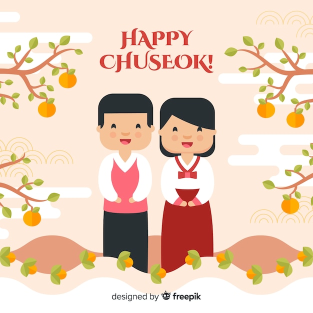 Fondo de feliz chuseok coreano