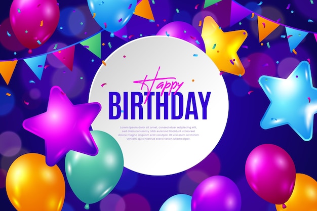 Fondo feliz cumpleaños con diseño plano