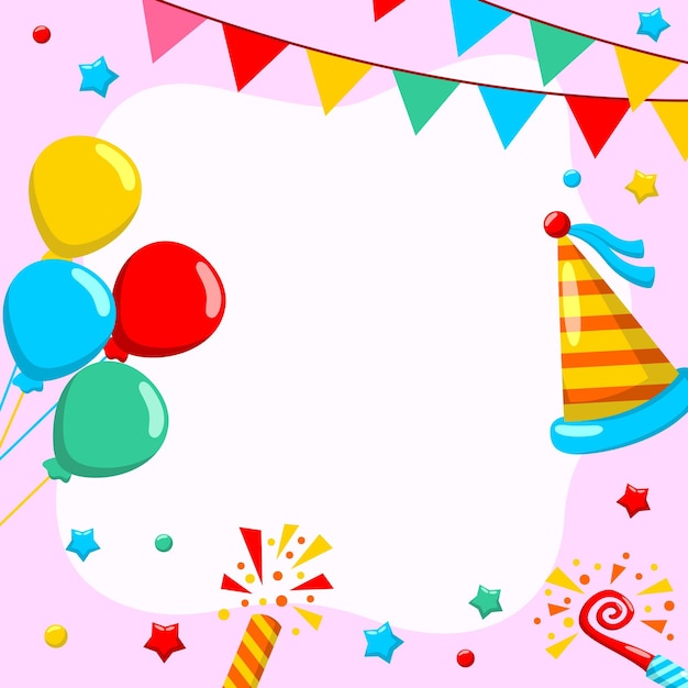 Fondo feliz cumpleaños en estilo plano