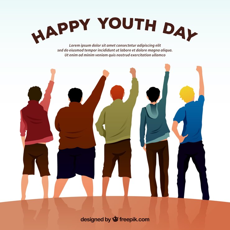 Vector fondo de feliz día de la juventud con amigos 