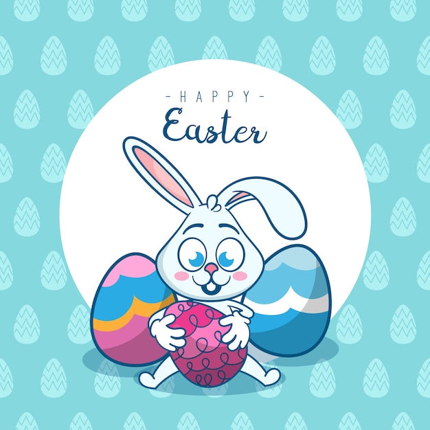 Fondo feliz día de Pascua en estilo plano