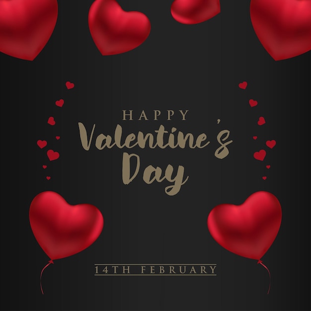 fondo de feliz día de san valentín con corazones de amor decorativos