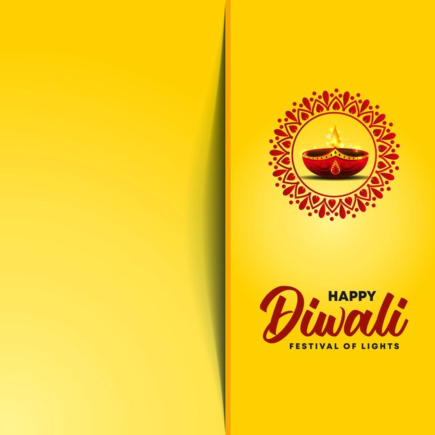 Fondo de feliz diwali con fondo decorativo l banner del festival de diwali l elegante feliz diwali