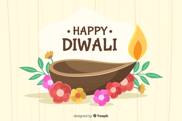 Fondo feliz diwali con velas