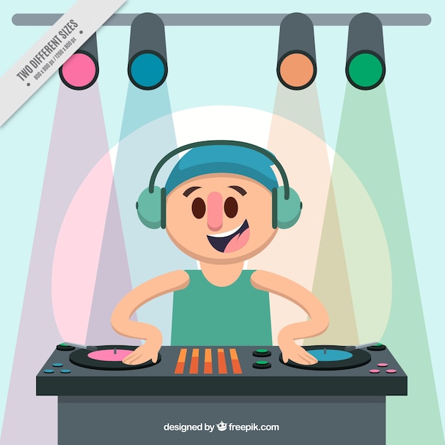 Vector fondo de feliz dj