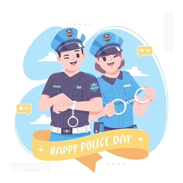 Fondo feliz del ejemplo del día de la policía