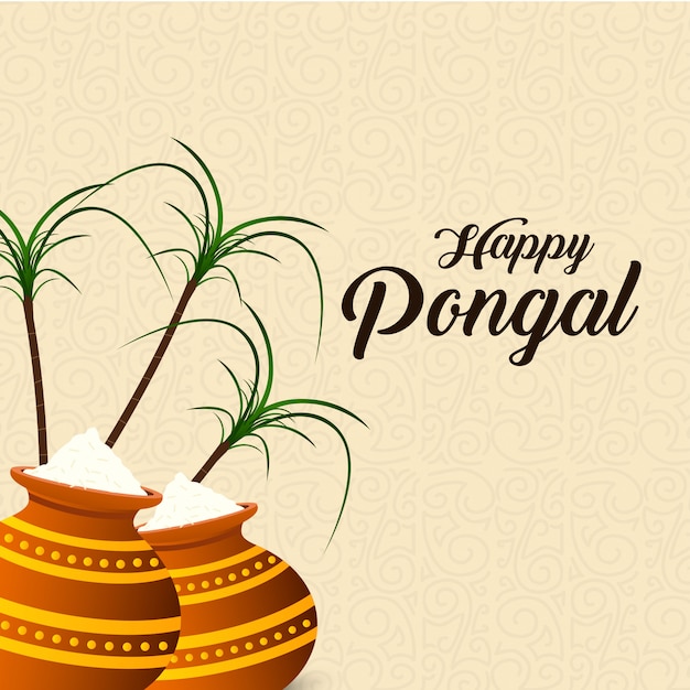 Fondo feliz del festival de pongal - vector