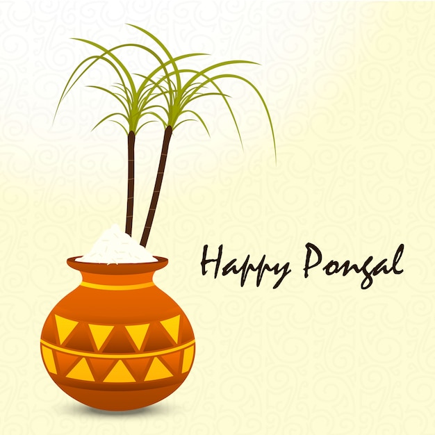 Vector fondo feliz del festival de pongal - vector