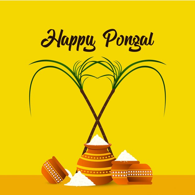 Fondo feliz del festival de Pongal - vector