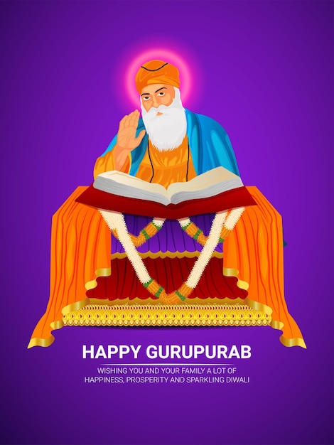 Vector fondo feliz del festival sikh gurupurab