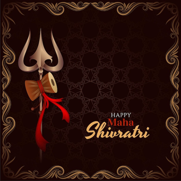 Fondo feliz maha shivratri con elegante vector trishul