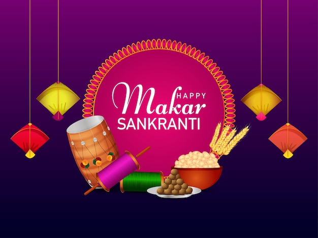 Fondo feliz Makar Sankranti