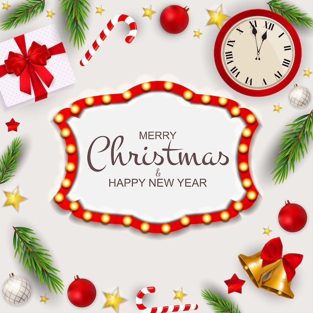 Fondo de feliz navidad y año nuevo