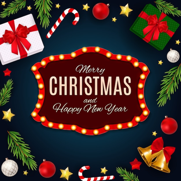 Fondo de feliz navidad y año nuevo