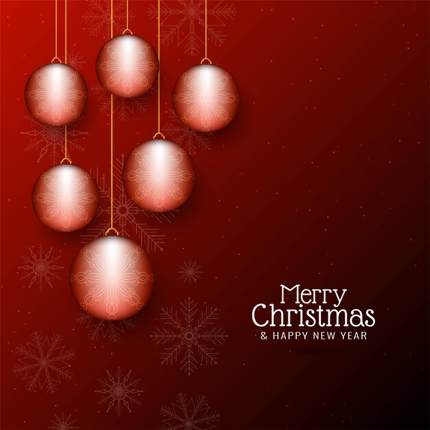 Fondo feliz navidad con bolas navideñas