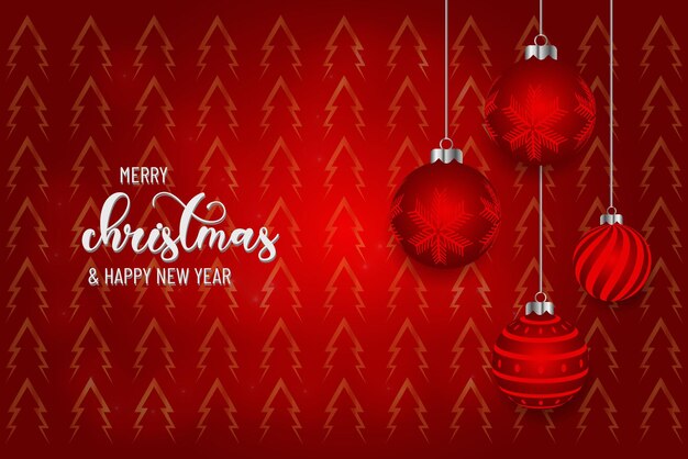 Fondo de feliz navidad con elemento de navidad y fondo de año nuevo