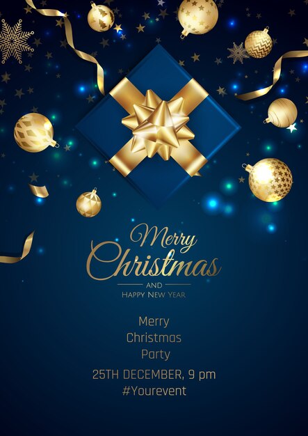 Fondo de feliz Navidad con elemento de Navidad.