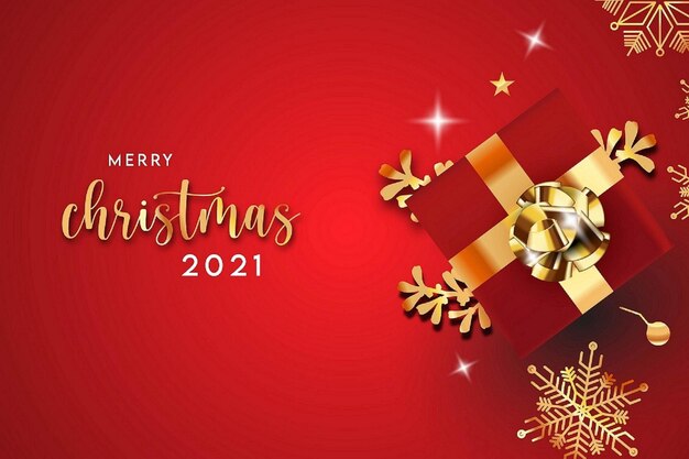 Fondo de feliz Navidad con plantilla dorada y hermoso fondo