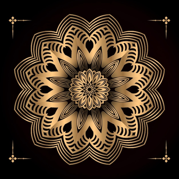 Fondo de feliz navidad y próspero año nuevo con diseño de mandala ornamental vector premium