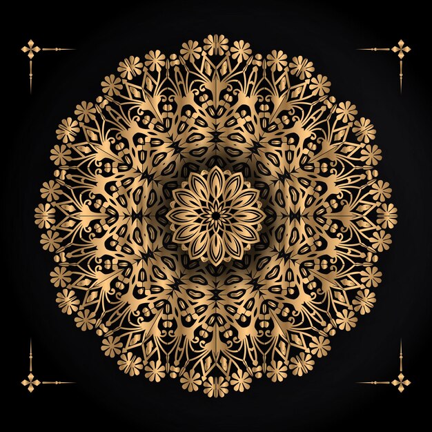 Fondo de feliz navidad y próspero año nuevo con diseño de mandala ornamental vector premium