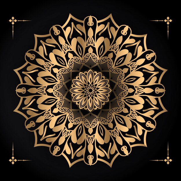 Fondo de feliz navidad y próspero año nuevo con diseño de mandala ornamental vector premium