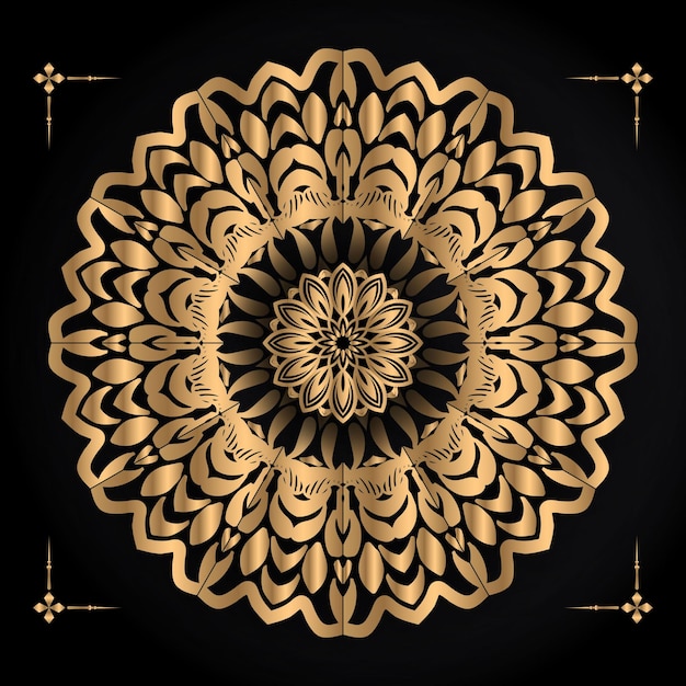Fondo de feliz navidad y próspero año nuevo con diseño de mandala ornamental vector premium