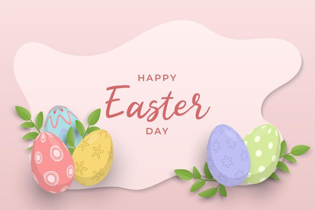 Fondo de feliz pascua en estilo papel