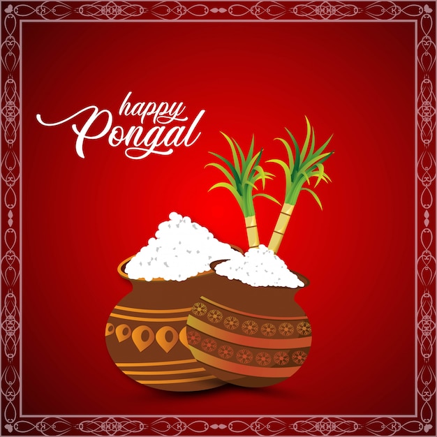 Fondo feliz pongal. Ilustracion vectorial