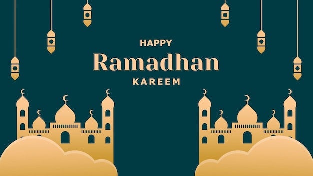 Fondo feliz ramadhan kareem de lujo