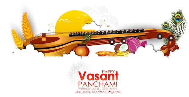 Fondo feliz de Vasant Panchami. vector