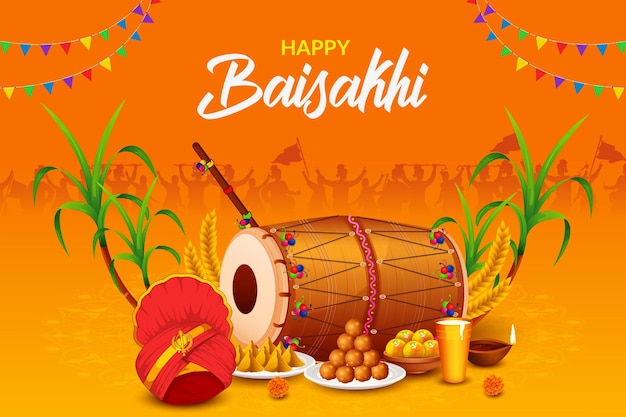 Fondo del festival Baisakhi Happy Baisakhi Vaisakhi