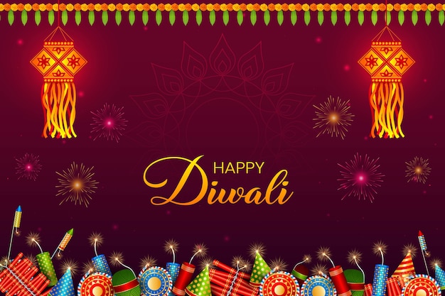 Vector fondo del festival de diwali. tarjeta de felicitación festiva hindú. linterna, galletas, guirnaldas. deepavali o festival de luces de diwali. felices vacaciones en la india.