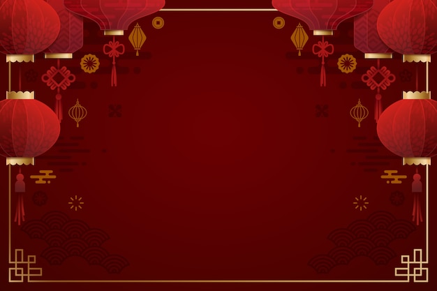 Fondo del festival de linternas en estilo gradiente