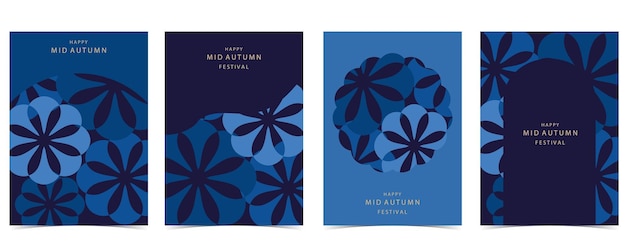 fondo del festival de mitad de otoño con vector de luna de conejo para diseño vertical a4